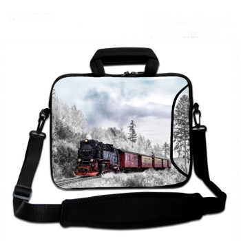 Laptoptasche Umhängetasche iLchev® - Eisenbahn Winterlandschaft
