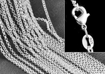 Anhänger #98189 Pentagramm und Halskette 45 cm in Sterling Silber 925