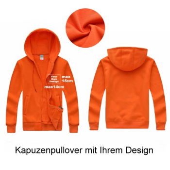 Kapuzenpullover Orange mit ihrem Design