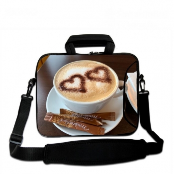 Laptoptasche Umhängetasche iLchev® - Kaffee mit Herz