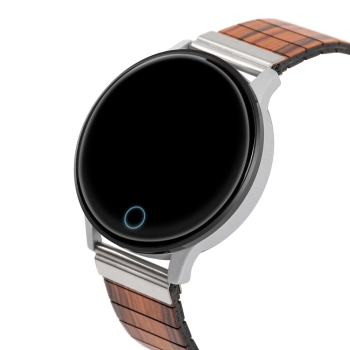 BEWELL A005 Smartwatch - Armband Sandelholz - Bluetooth und USB-Schnittstelle