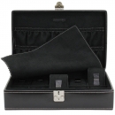 Friedrich Lederwaren Uhrenkoffer Uhrenkasten Uhrenbox Leder schwarz für 10 Uhren