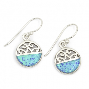 Ohrringe Meeresblick Playa Norte mit synthetischem Opal - Sterling Silber