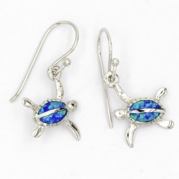 Ohrringe Meeresschildkröte Playa Varadero  mit synthetischem Opal - Sterling Silber