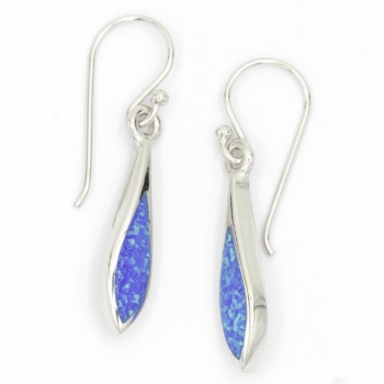 Ohrringe Meeresträne Seven Mile Beach mit synthetischem Opal - Sterling Silber