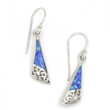 Ohrringe Meereswind Kelingking Beach mit synthetischem Opal - Sterling Silber