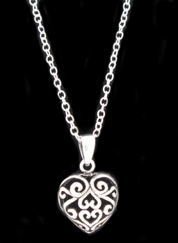 Anhänger #16671 Herz mit Kette 45 cm - 925 Sterling Silber
