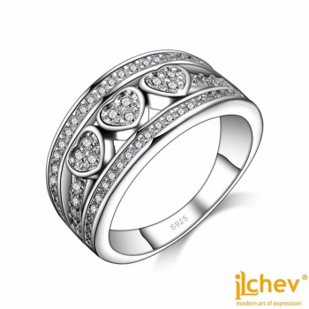 Ring iLchev® Herz - 925 Sterling Silber mit Zirkonia