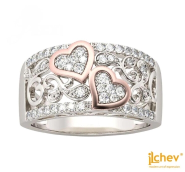 Ring iLchev® Herz+ - 925 Sterling Silber mit Zirkonia