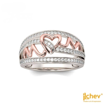 Ring iLchev® Herz++ - 925 Sterling Silber mit Zirkonia