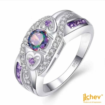 Ring iLchev® Herzstück - 925 Sterling Silber mit Zirkonia