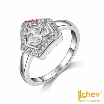 Ring iLchev® Om - 925 Sterling Silber mit Zirkonia