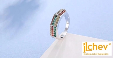 Preview: Ring iLchev® Rainbow - 925 Sterling Silber mit Zirkonia