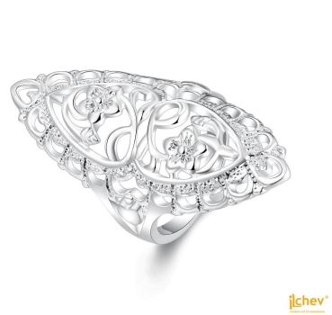 Ring iLchev® Flower - 925 Sterling Silber - Ringgröße 57