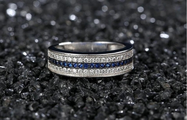 Preview: Ring Azur - 925 Sterling Silber - Ringgröße 53