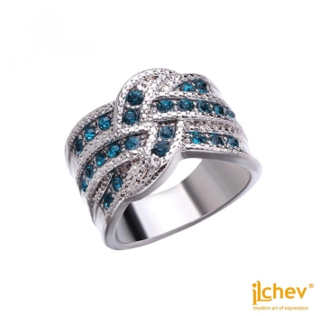 Ring iLchev® Cocktail Ocean - 925 Sterling Silber mit Zirkonia