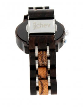 Preview: Armbanduhr iLchev® Paul - Massivholz Ebenholz und Zebraholz
