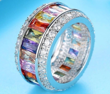 Preview: Ring iLchev® Cocktail mix - 925 Sterling Silber mit Zirkonia