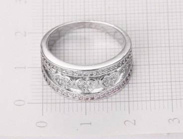 Preview: Ring iLchev® Herz - 925 Sterling Silber mit Zirkonia