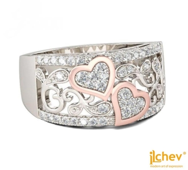 Preview: Ring iLchev® Herz+ - 925 Sterling Silber mit Zirkonia