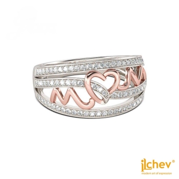 Preview: Ring iLchev® Herz++ - 925 Sterling Silber mit Zirkonia