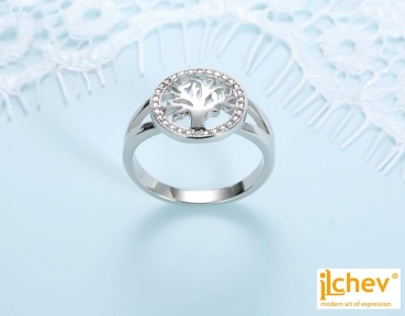 Ring iLchev® Lebensbaum - 925 Sterling Silber