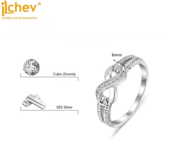 Preview: Ring iLchev® Infinity - 925 Sterling Silber mit Zirkonia