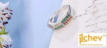 Preview: Ring iLchev® Rainbow - 925 Sterling Silber mit Zirkonia