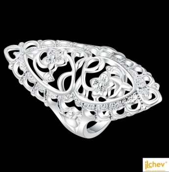 Preview: Ring iLchev® Flower - 925 Sterling Silber - Ringgröße 57