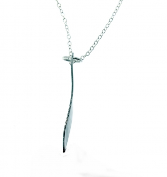 Preview: Halskette mit Anhänger Wave - Kette 45 cm Sterling Silber 925