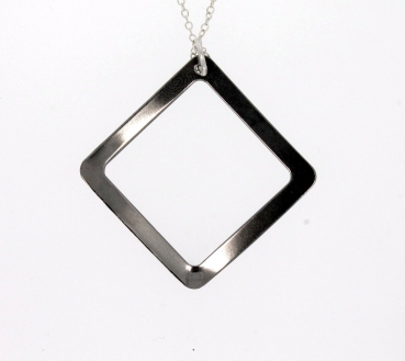 Halskette mit Anhänger Raute - Kette 45 cm Sterling Silber 925