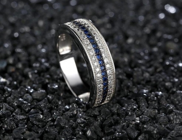 Preview: Ring Azur - 925 Sterling Silber - Ringgröße 53