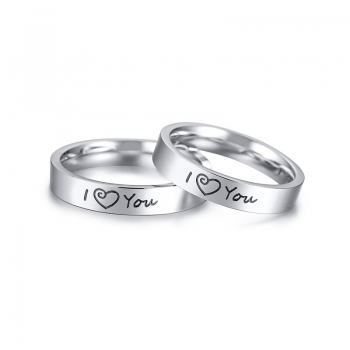 Preview: Hochzeitsringe I love you - Edelstahl - inkl. Gravur