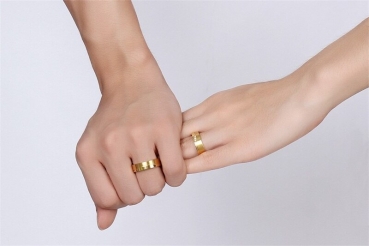 Preview: Hochzeitsringe Straight away - Edelstahl vergoldet - inkl. Gravur