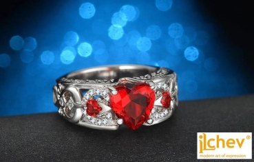 Ring iLchev® Liebe - 925 Sterling Silber mit Zirkonia 