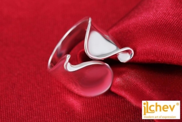 Preview: Ring iLchev® Wave - 925 Sterling Silber - Ringgröße 52 leicht einstellbar