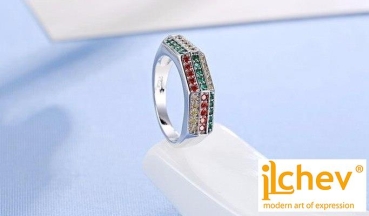 Ring iLchev® Rainbow - 925 Sterling Silber mit Zirkonia