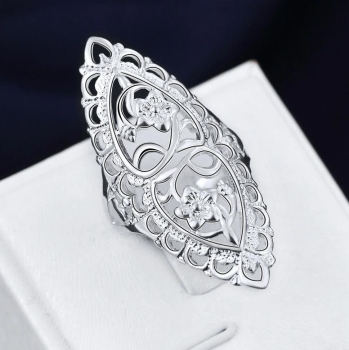 Preview: Ring iLchev® Flower - 925 Sterling Silber - Ringgröße 57