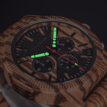 Preview: Armbanduhr iLchev® Peter - Massivholz Zebraholz und Edelstahl