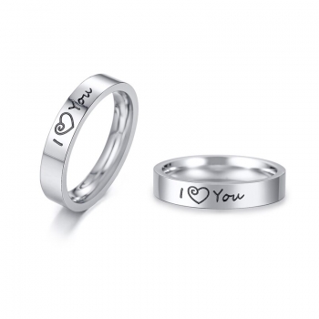 Preview: Hochzeitsringe I love you - Edelstahl - inkl. Gravur