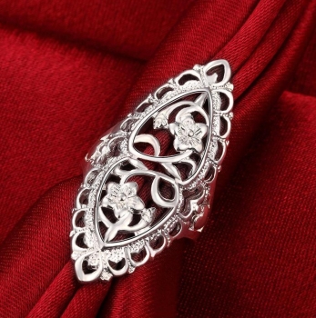 Preview: Ring iLchev® Flower - 925 Sterling Silber - Ringgröße 57