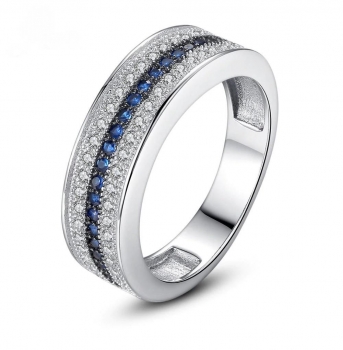 Ring Azur - 925 Sterling Silber - Ringgröße 53