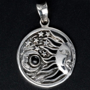 Anhänger Sonne und Mond #56093-10 mit Kette 45 cm - Sterling Silber 925