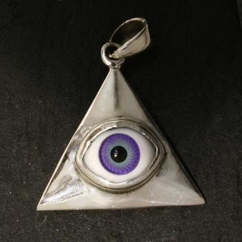 Anhänger allsehendes Auge #6718 mit Halskette 45 cm - 925 Sterling Silber