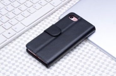 Preview: Handyhülle Handyetui # 87052 - Leder schwarz - Apple iphone 7/8 plus
