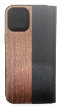 Preview: Handyhülle Handyetui Massivholz Nussbaum Blume für Handy Apple iphone X/XS