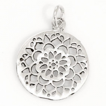 Anhänger Blumenmandala #97563 mit Kette 45 cm - Sterling Silber 925