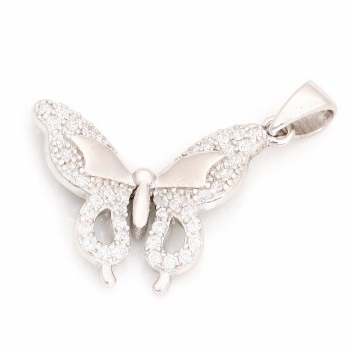 Anhänger #97706 Schmetterling und Halskette 45 cm in Sterling Silber 925