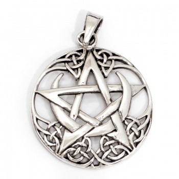 Anhänger #98060 Pentagramm und Halskette 45 cm in Sterling Silber 925