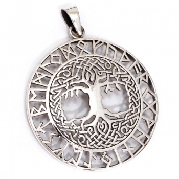 Anhänger #98073 Weltenbaum Yggdrasil und Kette 45 cm - Sterling Silber 925